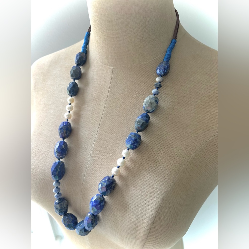 LAPIS LAZULI & Pearl Necklace